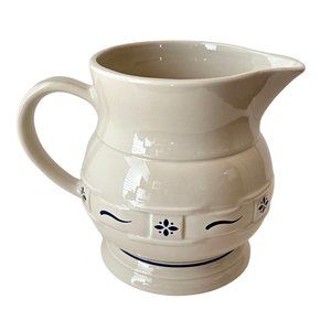 Longaberger Pitcher 64 Oz Woven Traditions Classic‎ Blue & Ivory Made USA 7"